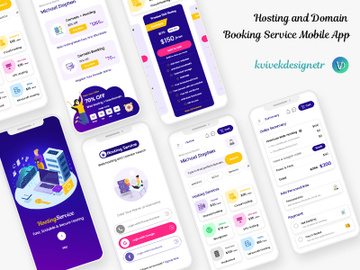 Hosting and Domain Booking Service Mobile App UI Kit preview picture