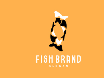 Koi Fish Logo Design, Ornamental Fish Vector preview picture