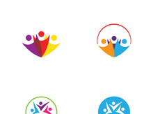 People social community logo design with creative idea