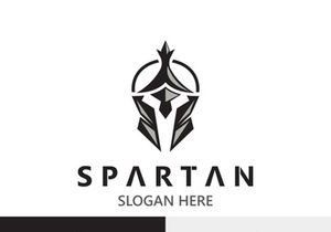 Spartan Helmet Warrior Logo template. spartan flat design vector