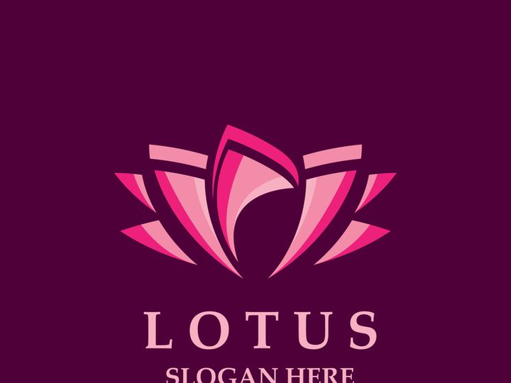 Floral Lotus line art beauty simple and modern logo template vector