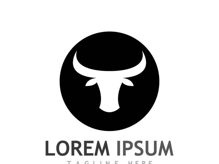 Vintage bull head horns logo