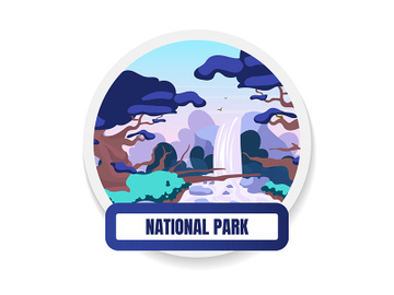 National park flat color vector badge preview picture