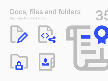 Docs, Files and Folders Icons preview picture
