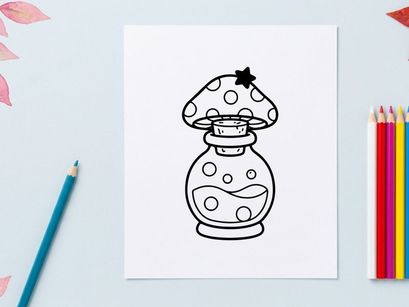 Cute cartoon mushroom salt shaker with smiling face. Whimsical kitchen seasoning container for Halloween decor and playful table settings.