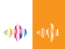 Sound waves logo background modern music vector image