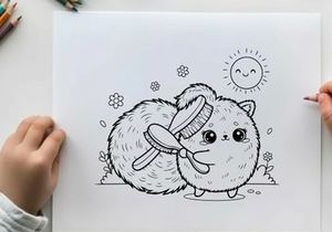 Cute hamster brushing teeth vector illustration flat design