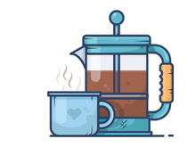 Coffee maker flat. on white background. Vector illustration