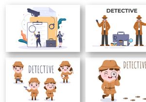 10 Private Investigator or Detective Illustration