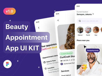 BeautyBlendr - Book Beauty Service Premium App UI KIT