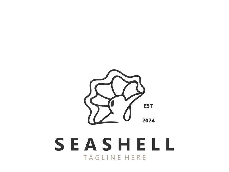 Seashell Logo. Ocean Animals premium quality graphic outline symbols collection