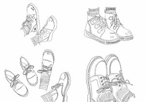 File EPS and JPG sticker shoes lineart and color