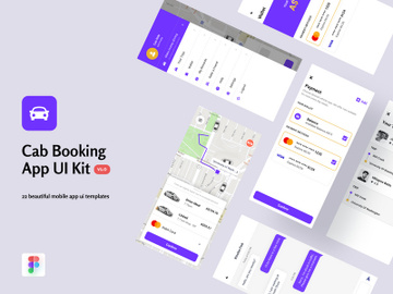 Car Booking Mobile App UI kit preview picture