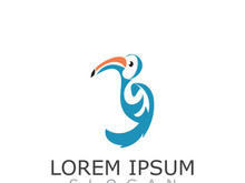 Toucan simple logo design image bird vector illustration