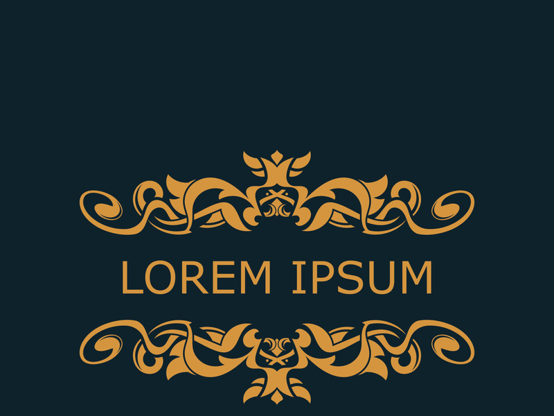 Gold luxury floral vintage monogram decorative logo template