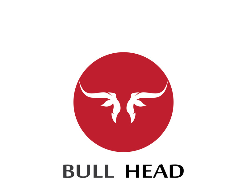 Retro vintage bull head horns logo.