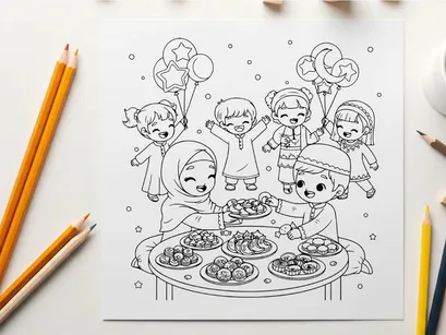 Children birthday party celebration flat design vector illustration