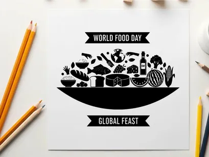 world food day global feast flat design vector illustration