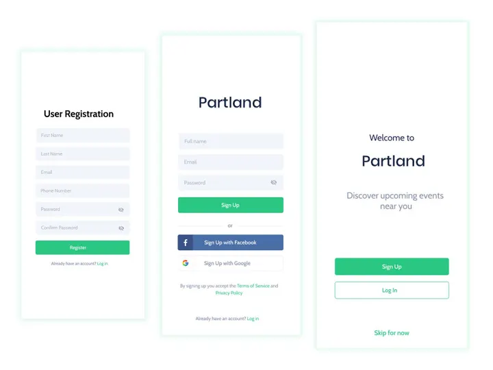 Log In Screen