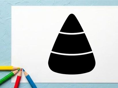 Ícone estilizado de milho doce em preto e branco para temas de Halloween ou outono