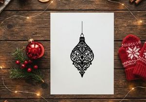 Elegant black ornate Christmas lantern hanging for holiday decor