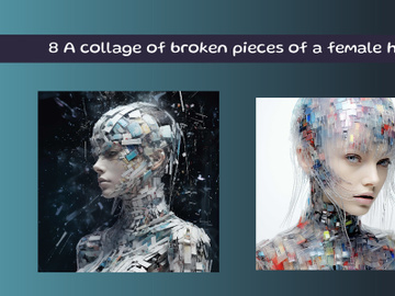 A collage of broken pieces of a female head preview picture
