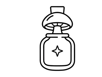 Botol ramuan sihir Halloween dengan bintang bercahaya. Botol apotek antik untuk mantra penyihir dan ritual mistis.