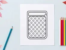 Polka dot pattern gift card holder outline icon for Christmas holiday shopping