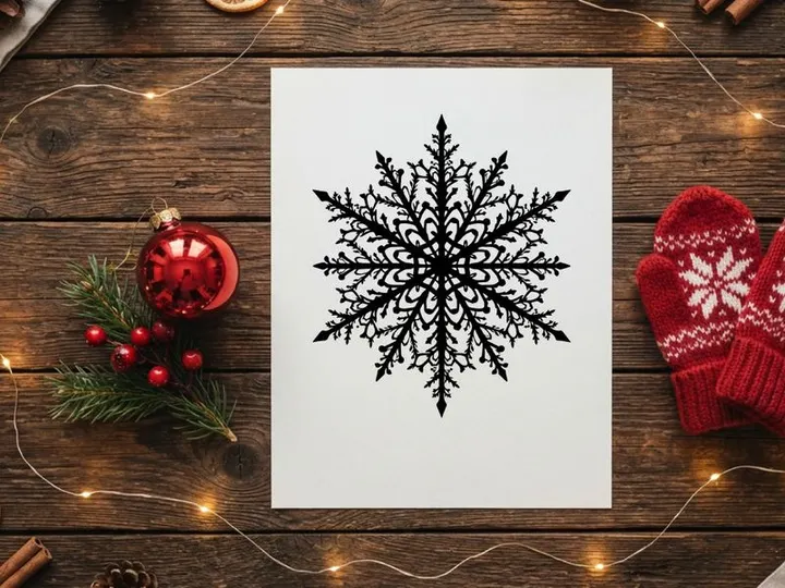 Ilustración detallada de copos de nieve para temas de invierno y vacaciones