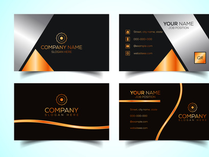 Double-Sided Luxury, Modern and Elegant Business Card Design Template. Vector Illustration
