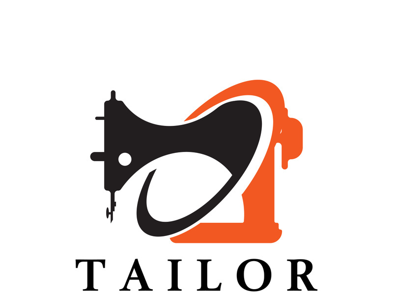 Tailor logo icon illustration template combination of buttons for clothes, thread and sewing machine, for clothing product design