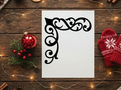 Diseño elegante de esquina decorativa negra para decoración festiva o de boda