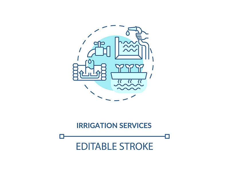 Irrigation services concept icon