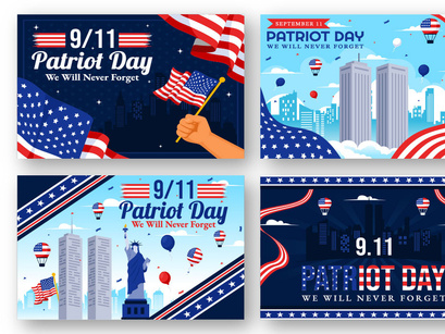 12 USA Patriot Day Illustration