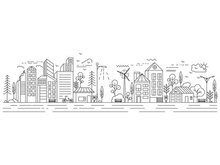 City Building Line art illustration
