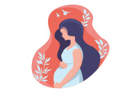 pregnant woman logo modern flat design illustration
