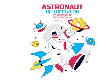 10 Astronaut Vector Illustration preview picture