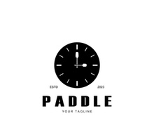 simple paddle logo,design for surfing,rafting,canoe,boat,surfing and rowing equipment business,vector