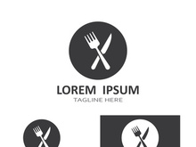 Creative spoon and fork logo.