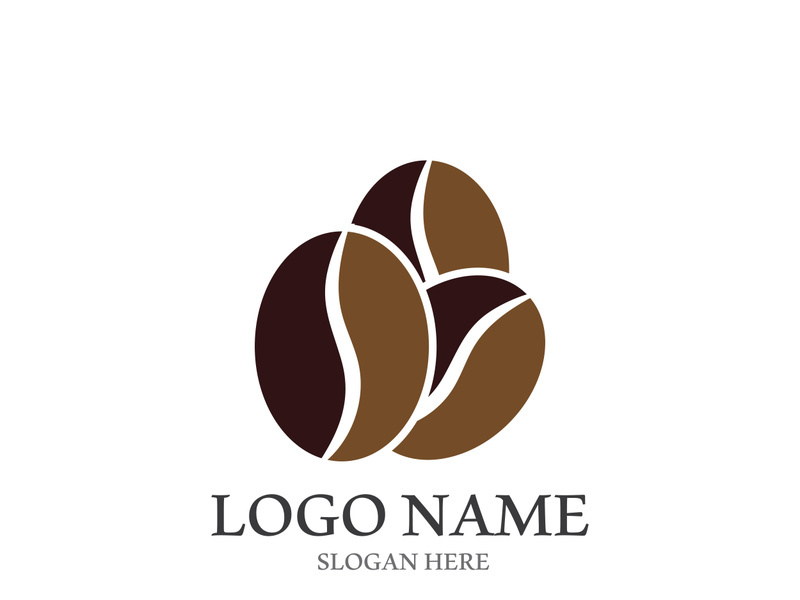 Coffee bean icon vector illustration template