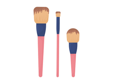 Brushes for cosmetics semi flat color vector object preview picture