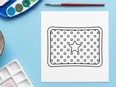 Página de actividades navideñas con motivos de estrella y lunares para colorear para niños