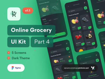 Grofast - Online Grocery App UI Kit Dark Theme Part 4 preview picture