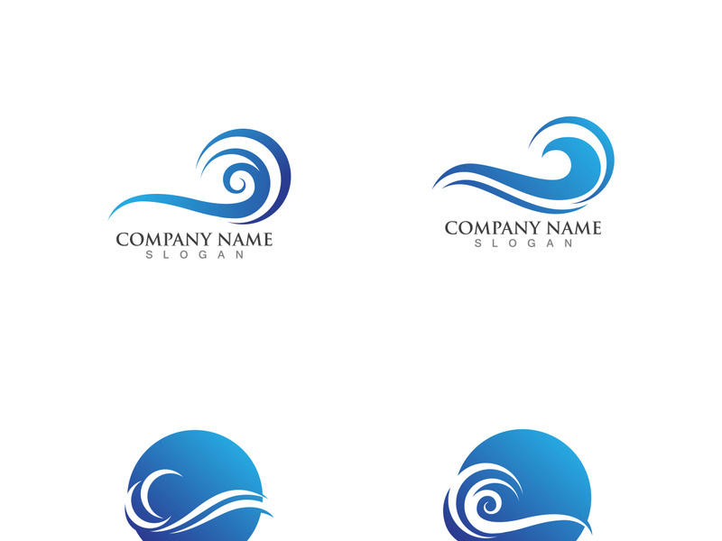 Water wave icon vector illustration design logo