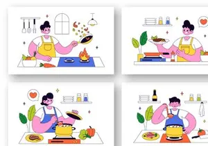 10 Cooking Vector Illustration