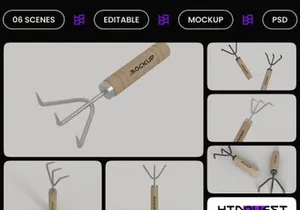 Hand Garden Fork Mockup