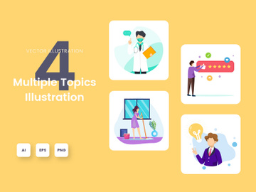 Multiple topics illustration for landing page preview picture