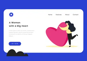 A woman with a big heart vector illustration