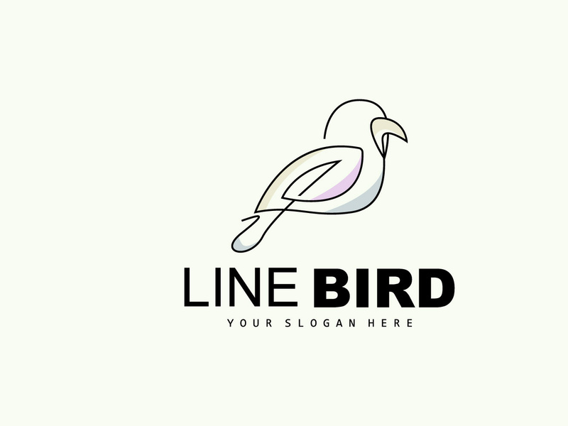 Bird Logo, Vector Hummingbird, Simple Simple line Style Design, Bird Wings Icon Product Brand