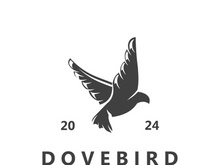 Dove bird elegant flying logo design Nature Wildlife Label style vintage image